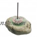 TrendBox Green Ceramic Handmade Rock-Shaped Artistic Incense Holder Burner Coil Oil Diffuser Lotus Ash Catcher Buddhist Water Lily Plate One Hole   